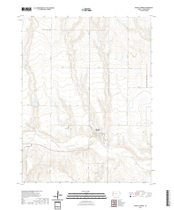 Russell Springs, KS — USGS 7.5-minute topo (2022)