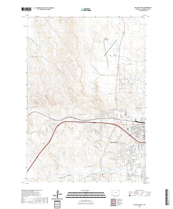 Gillette West, WY — USGS 7.5-minute topo (2021)
