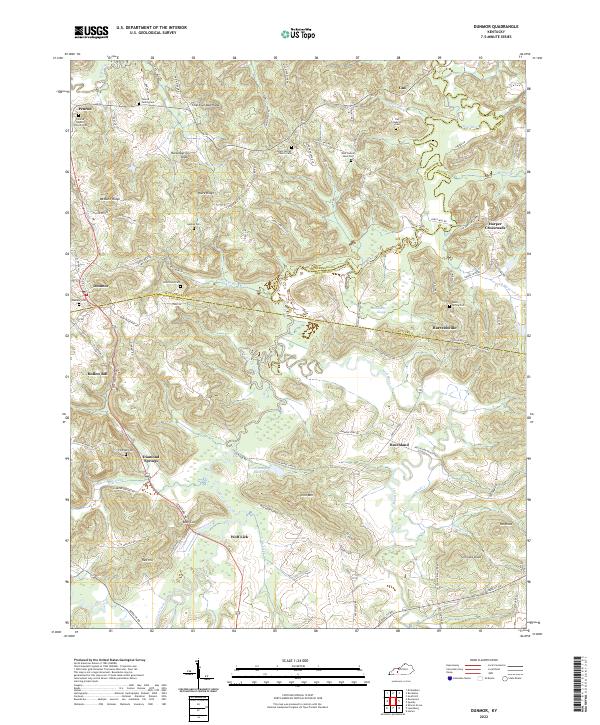 Dunmor, KY — USGS 7.5-minute topo (2022)