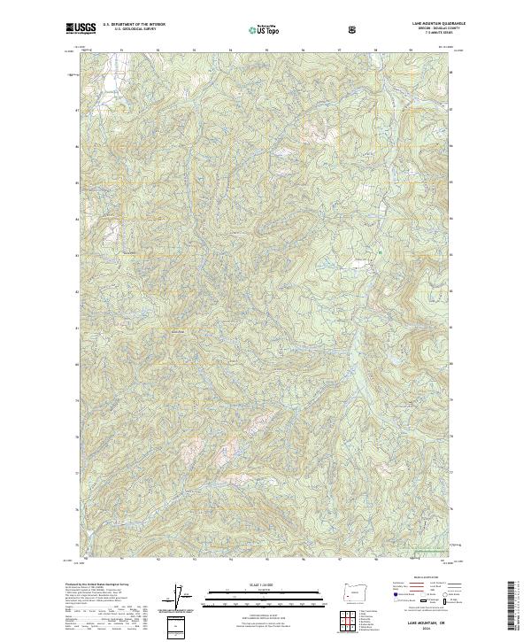 Lane Mountain, OR — USGS 7.5-minute topo (2024)
