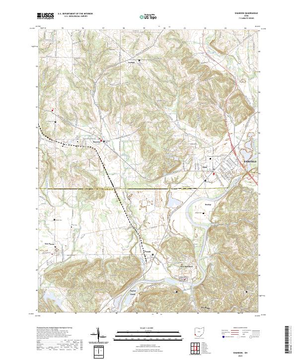 Shandon, OH — USGS 7.5-minute topo (2023)