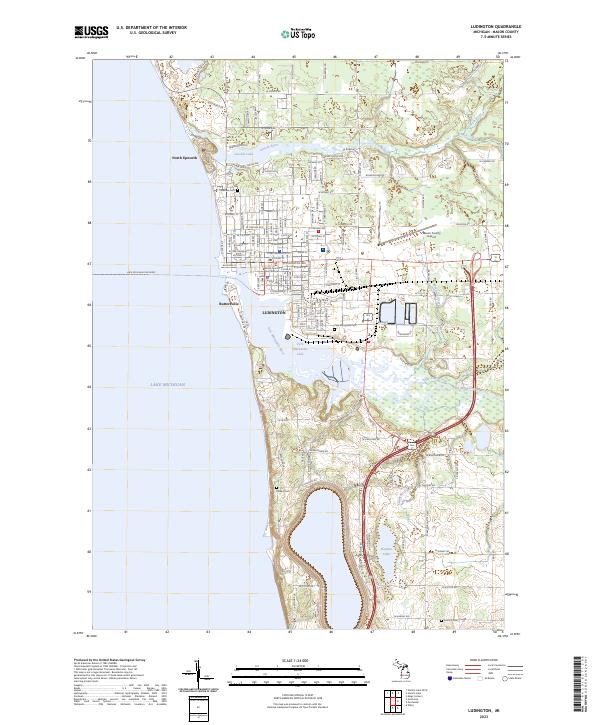 Ludington, MI — USGS 7.5-minute topo (2023)