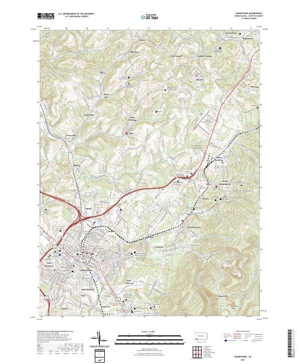 Uniontown, PA — USGS 7.5-minute topo (2023)