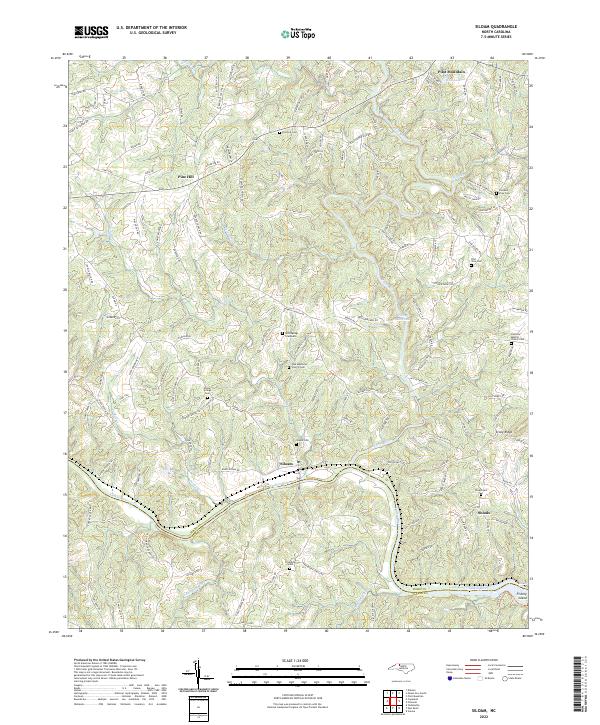 Siloam, NC — USGS 7.5-minute topo (2022)