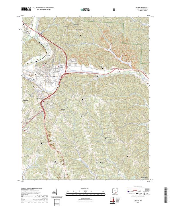 Athens, OH — USGS 7.5-minute topo (2023)