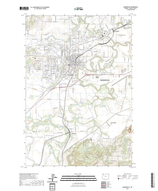 McMinnville, OR — USGS 7.5-minute topo (2023)