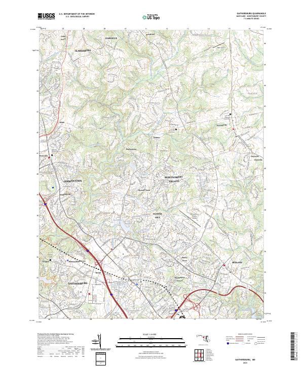 Gaithersburg, MD — USGS 7.5-minute topo (2023)