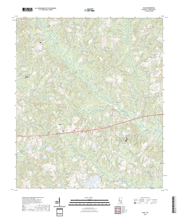 Oloh, MS — USGS 7.5-minute topo (2024)