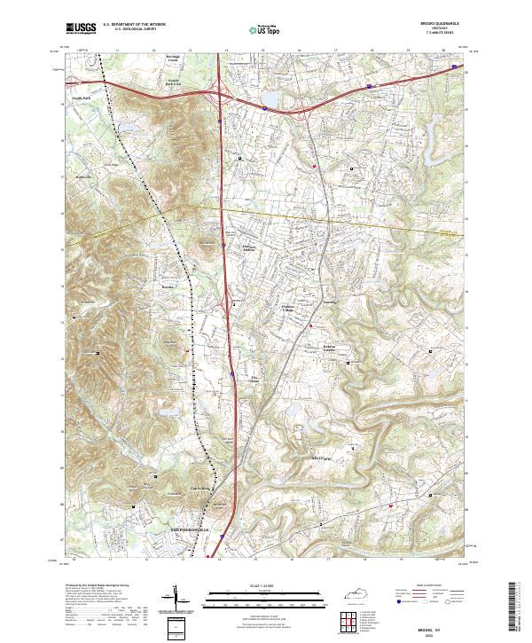Brooks, KY — USGS 7.5-minute topo (2022)