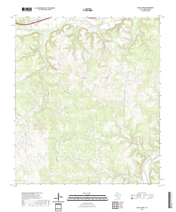 Bailey Creek, TX — USGS 7.5-minute topo (2022)