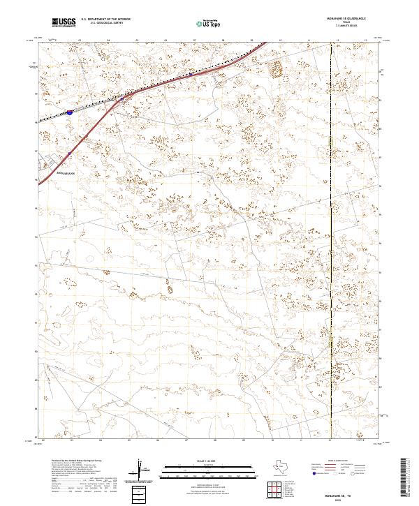 Monahans SE, TX — USGS 7.5-minute topo (2022)