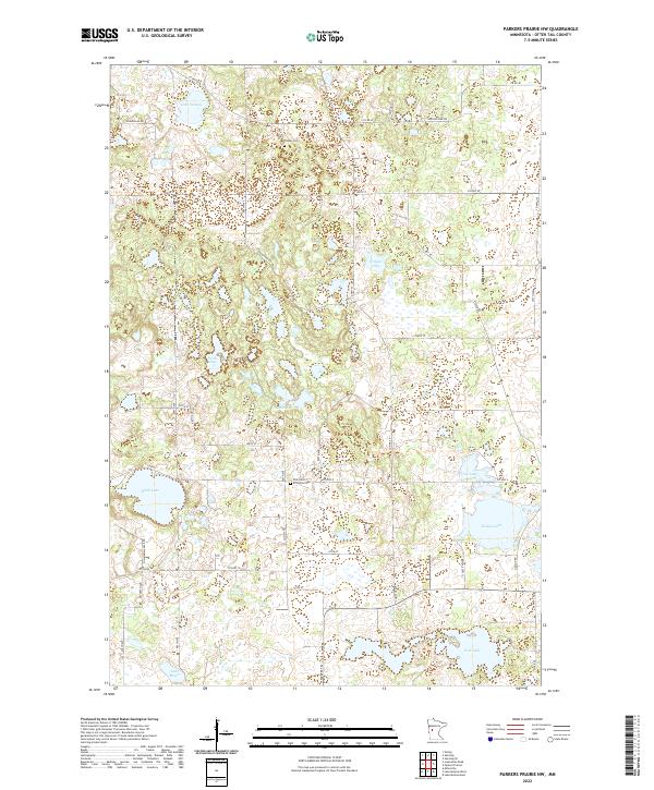 Parkers Prairie NW, MN — USGS 7.5-minute topo (2022)