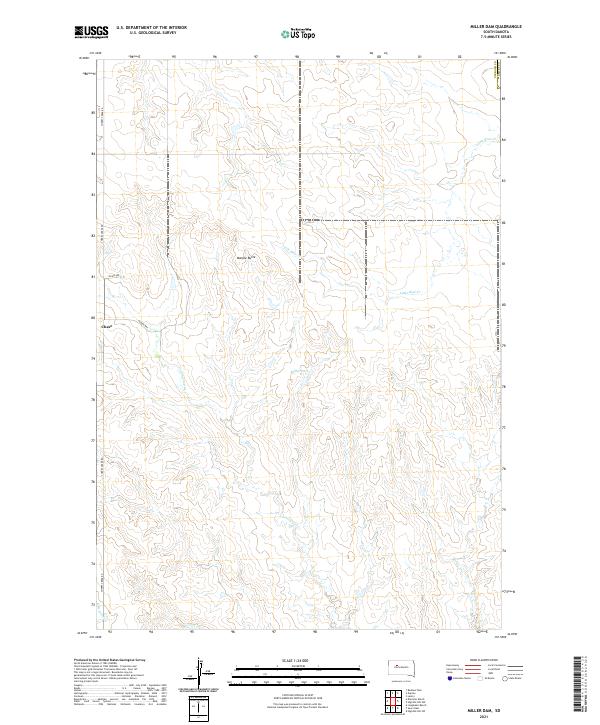 Miller Dam, SD — USGS 7.5-minute topo (2021)