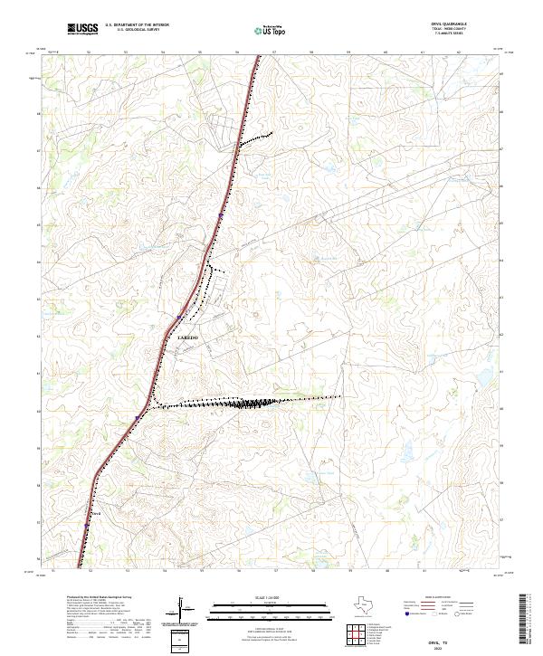 Orvil, TX — USGS 7.5-minute topo (2022)