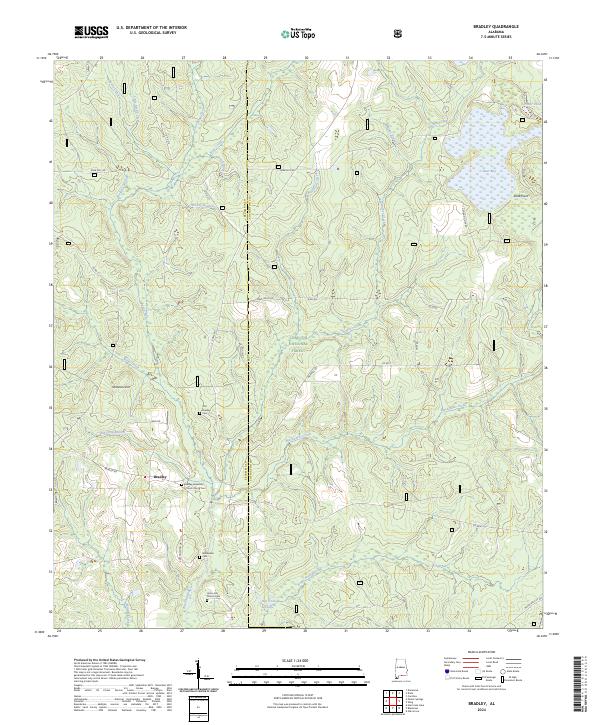Bradley, AL — USGS 7.5-minute topo (2024)