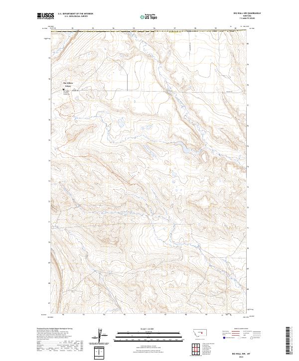 Big Wall NW, MT — USGS 7.5-minute topo (2024)