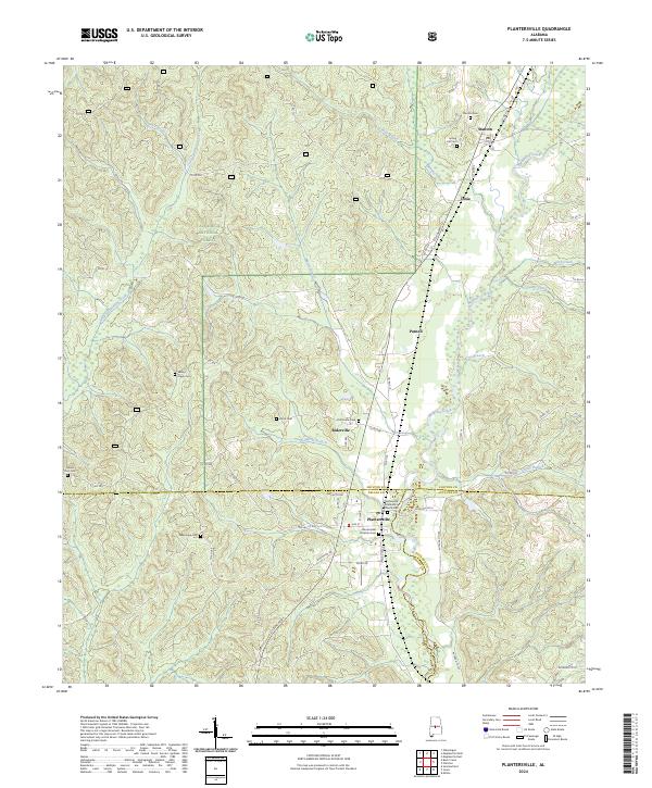 Plantersville, AL — USGS 7.5-minute topo (2024)