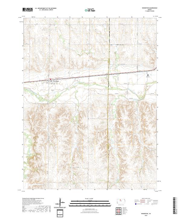 Woodston, KS — USGS 7.5-minute topo (2022)