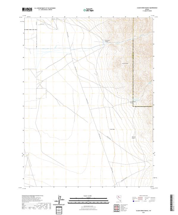 Clear Creek Ranch, NV — USGS 7.5-minute topo (2021)
