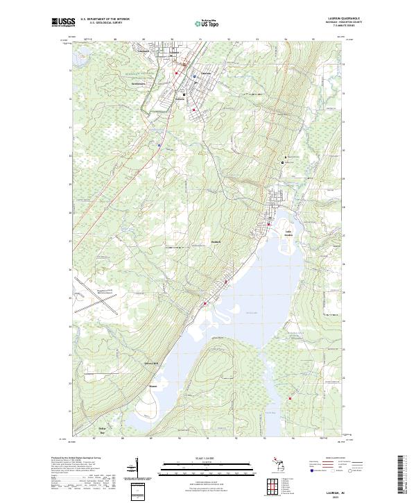 Laurium, MI — USGS 7.5-minute topo (2023)