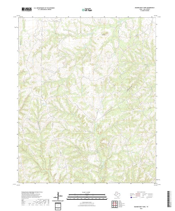 Badger Nest Tank, TX — USGS 7.5-minute topo (2022)