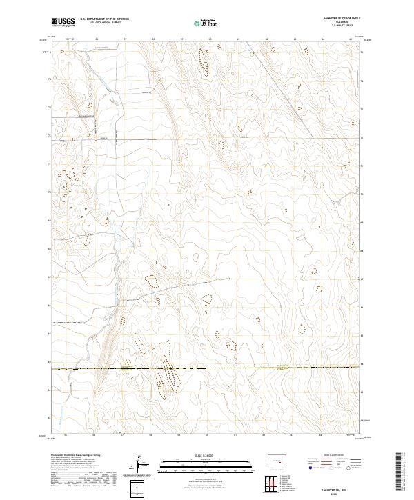 Hanover SE, CO — USGS 7.5-minute topo (2022)