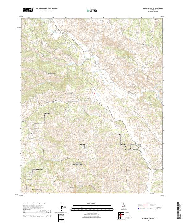 Bickmore Canyon, CA — USGS 7.5-minute topo (2021)