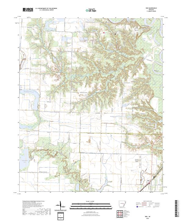 Roe, AR — USGS 7.5-minute topo (2024)