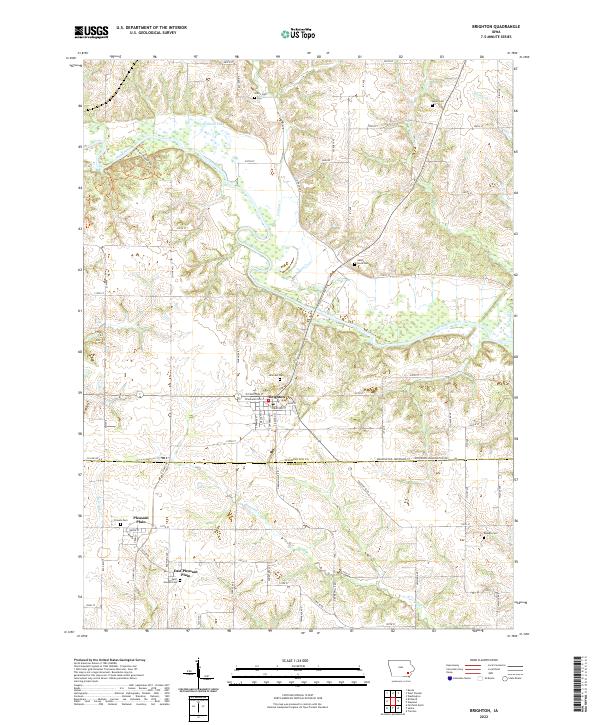 Brighton, IA — USGS 7.5-minute topo (2022)