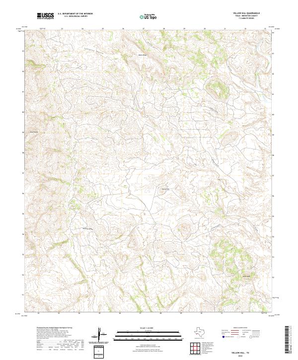 Yellow Hill, TX — USGS 7.5-minute topo (2022)