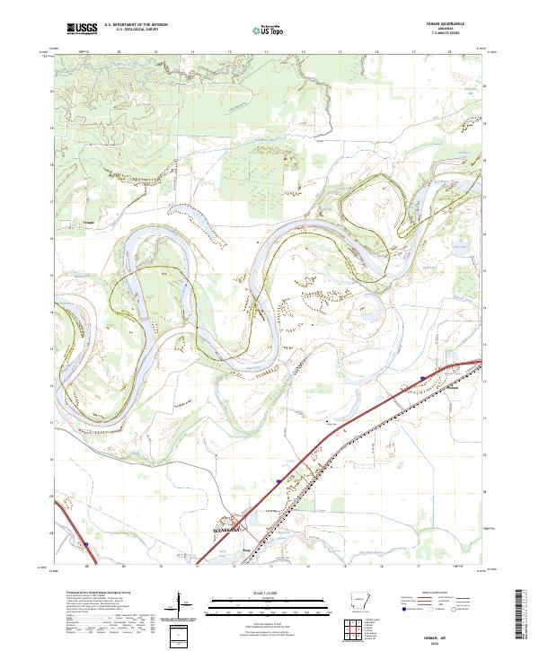 Homan, AR — USGS 7.5-minute topo (2024)