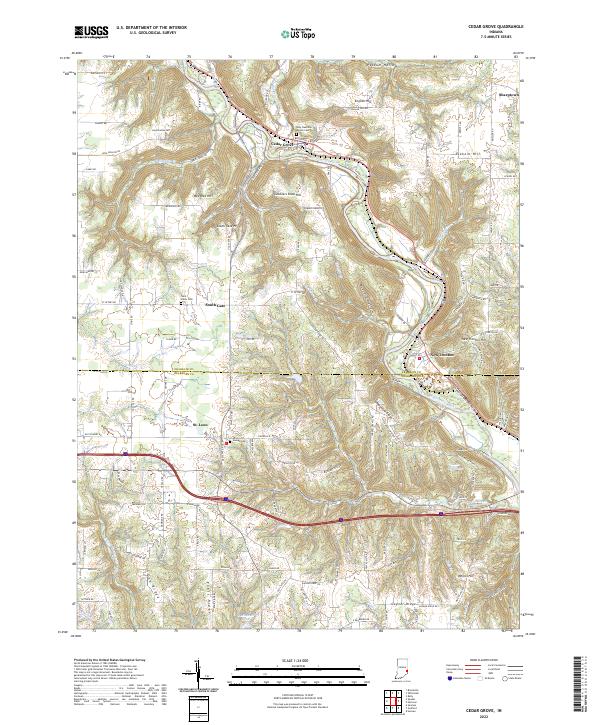 Cedar Grove, IN — USGS 7.5-minute topo (2022)