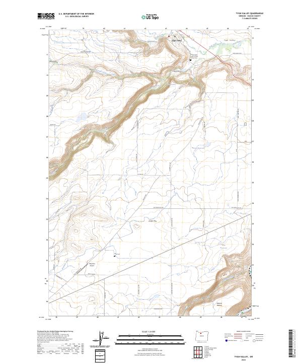 Tygh Valley, OR — USGS 7.5-minute topo (2024)
