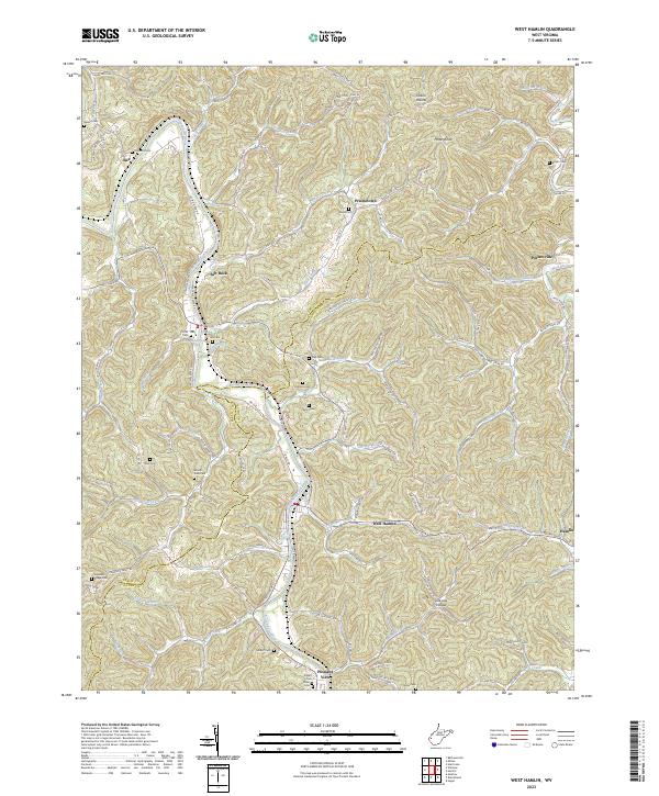 West Hamlin, WV — USGS 7.5-minute topo (2023)