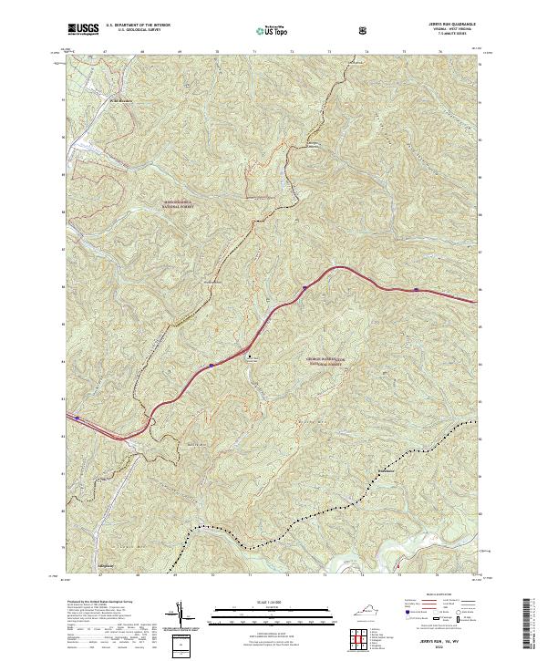 Jerrys Run, VA-WV — USGS 7.5-minute topo (2022)