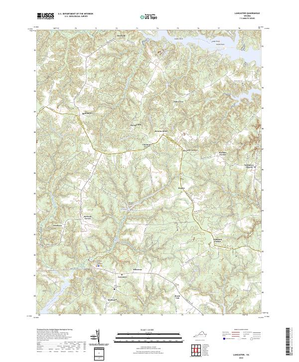 Lancaster, VA — USGS 7.5-minute topo (2022)