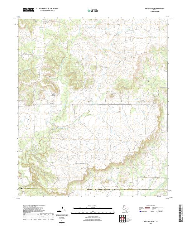 Bartons Chapel, TX — USGS 7.5-minute topo (2022)