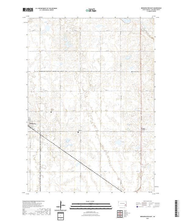 Bridgewater East, SD — USGS 7.5-minute topo (2021)