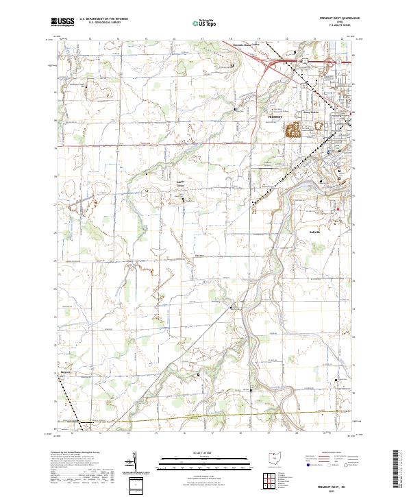 Fremont West, OH — USGS 7.5-minute topo (2023)
