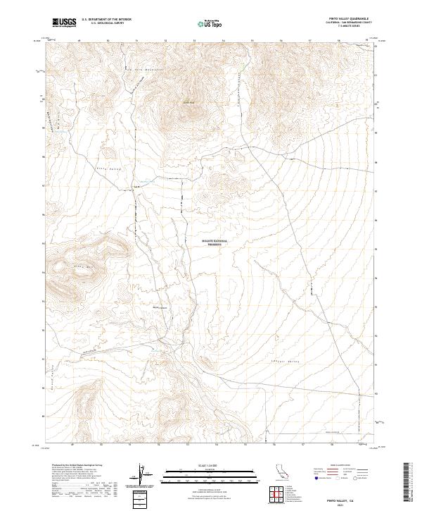 Pinto Valley, CA — USGS 7.5-minute topo (2021)
