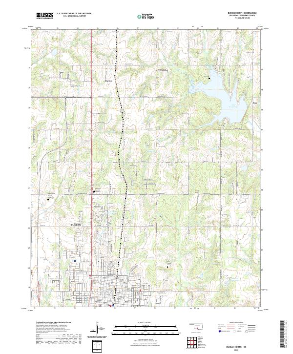 Duncan North, OK — USGS 7.5-minute topo (2022)