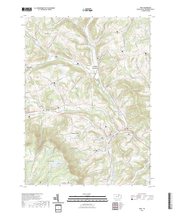 Troy, PA — USGS 7.5-minute topo (2023)