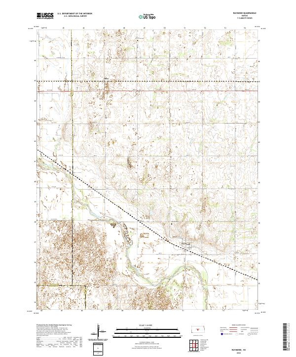 Raymond, KS — USGS 7.5-minute topo (2022)