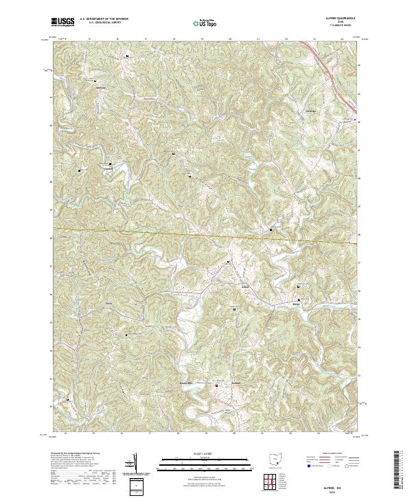Alfred, OH — USGS 7.5-minute topo (2023)
