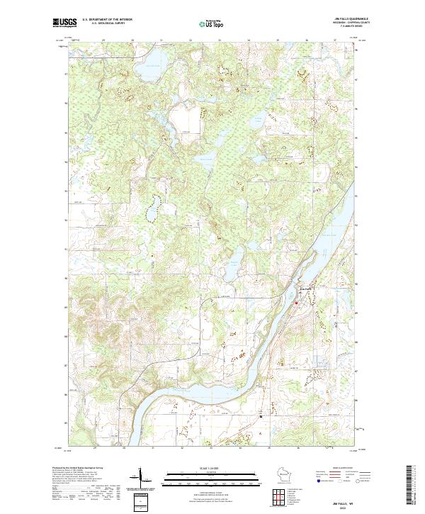 Jim Falls, WI — USGS 7.5-minute topo (2022)