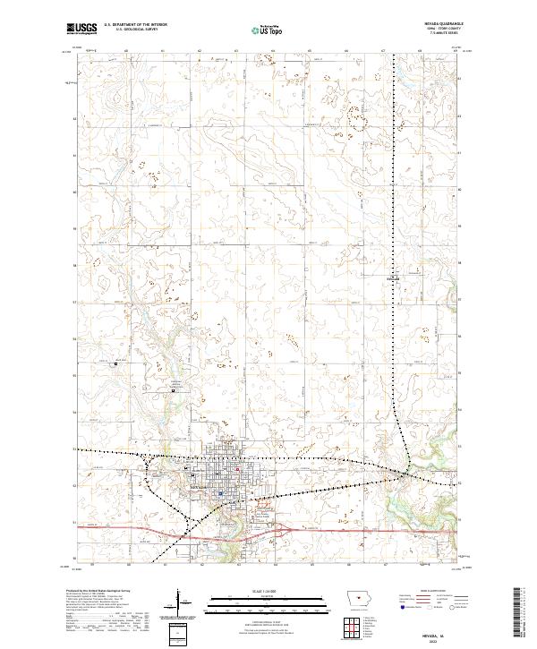 Nevada, IA — USGS 7.5-minute topo (2022)