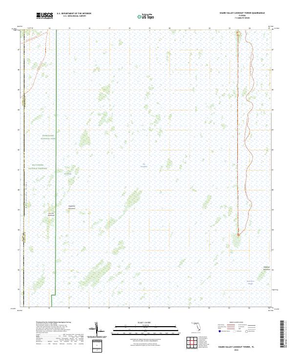 Shark Valley Lookout Tower, FL — USGS 7.5-minute topo (2024)