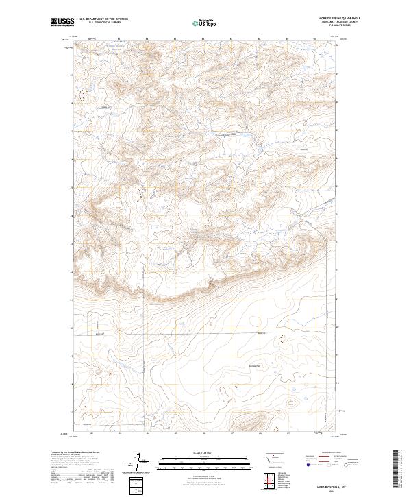 McBridy Spring, MT — USGS 7.5-minute topo (2024)