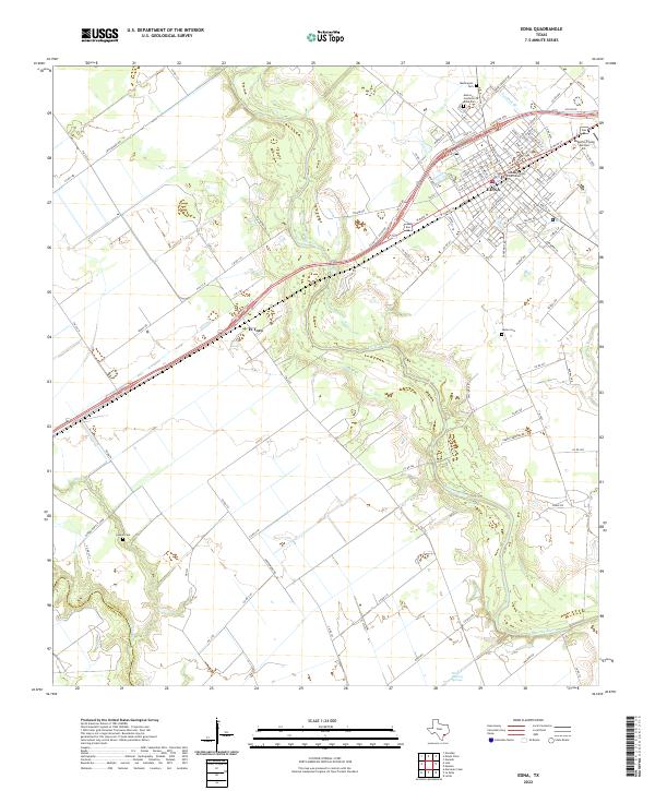Edna, TX — USGS 7.5-minute topo (2022)
