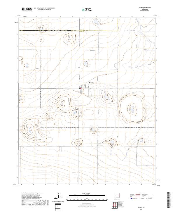 Grady, NM — USGS 7.5-minute topo (2023)